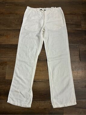 Prada White Straight-Leg Linen Pants